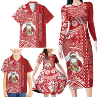 Tonga Christmas Family Matching Long Sleeve Bodycon Dress and Hawaiian Shirt Kilisimasi Fiefia DT05 - Polynesian Pride
