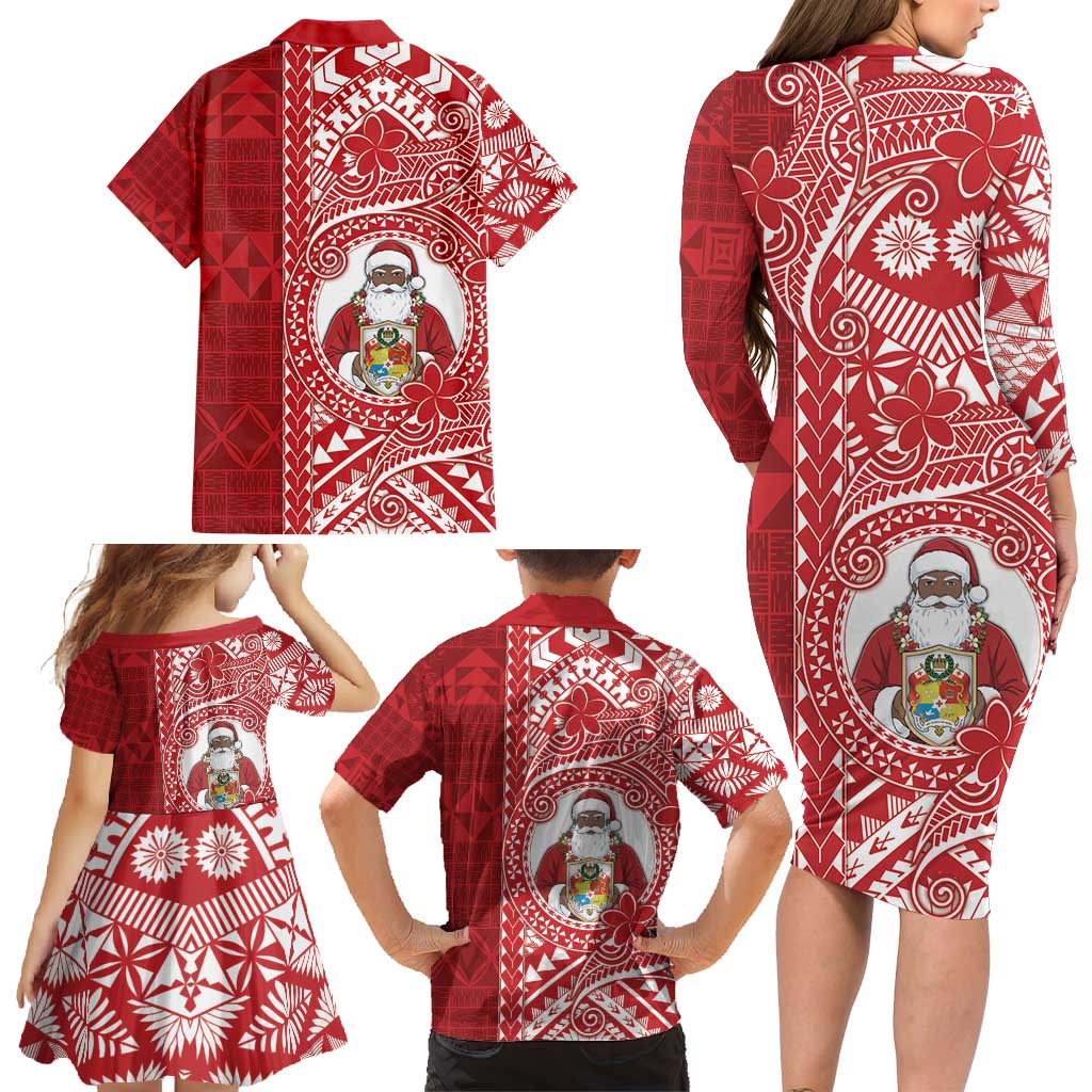 Tonga Christmas Family Matching Long Sleeve Bodycon Dress and Hawaiian Shirt Kilisimasi Fiefia DT05 - Polynesian Pride
