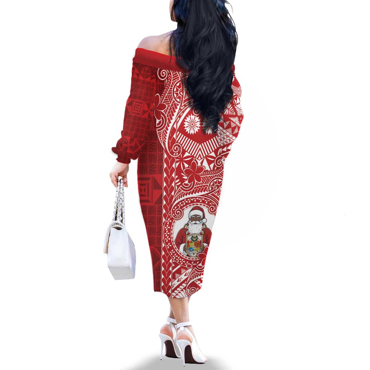 Tonga Christmas Family Matching Off The Shoulder Long Sleeve Dress and Hawaiian Shirt Kilisimasi Fiefia DT05 - Polynesian Pride