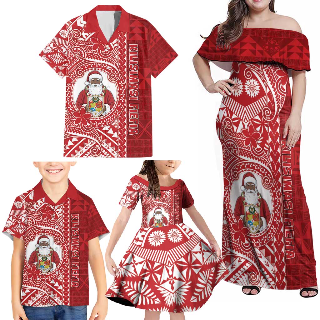 Tonga Christmas Family Matching Off Shoulder Maxi Dress and Hawaiian Shirt Kilisimasi Fiefia DT05 - Polynesian Pride