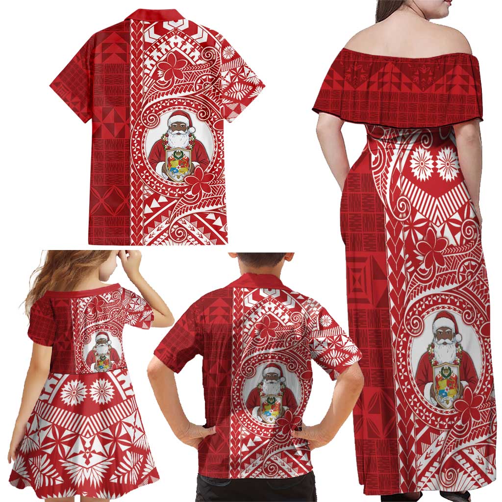 Tonga Christmas Family Matching Off Shoulder Maxi Dress and Hawaiian Shirt Kilisimasi Fiefia DT05 - Polynesian Pride