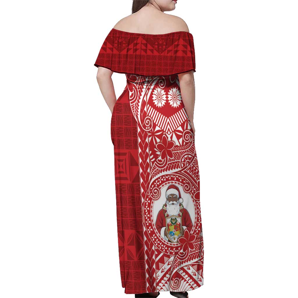 Tonga Christmas Family Matching Off Shoulder Maxi Dress and Hawaiian Shirt Kilisimasi Fiefia DT05 - Polynesian Pride