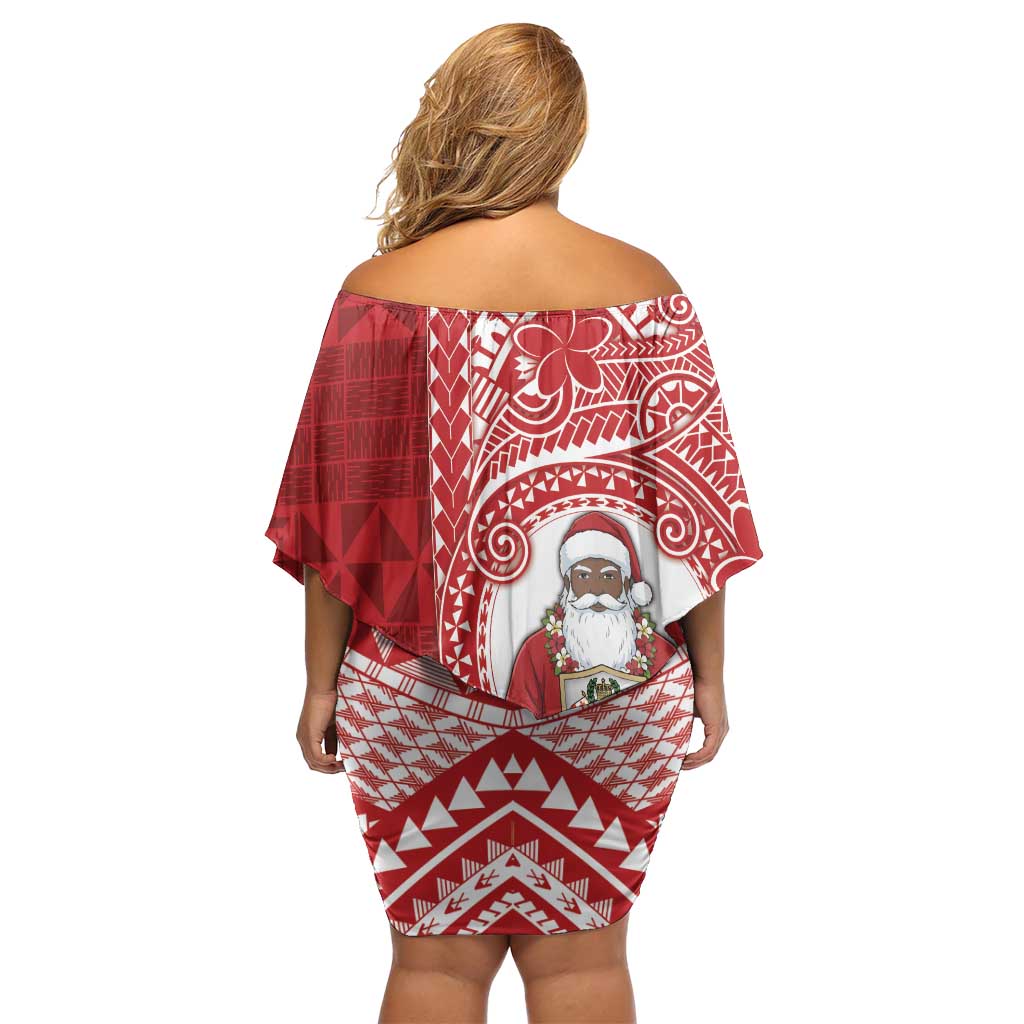 Tonga Christmas Family Matching Off Shoulder Short Dress and Hawaiian Shirt Kilisimasi Fiefia DT05 - Polynesian Pride