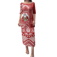 Tonga Christmas Family Matching Puletasi and Hawaiian Shirt Kilisimasi Fiefia DT05 Mom's Dress Red - Polynesian Pride
