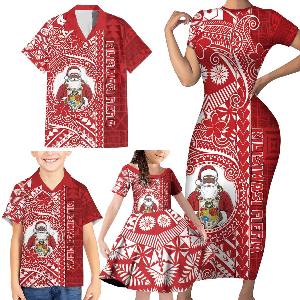 Tonga Christmas Family Matching Short Sleeve Bodycon Dress and Hawaiian Shirt Kilisimasi Fiefia DT05 - Polynesian Pride