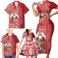 Tonga Christmas Family Matching Short Sleeve Bodycon Dress and Hawaiian Shirt Kilisimasi Fiefia DT05 - Polynesian Pride