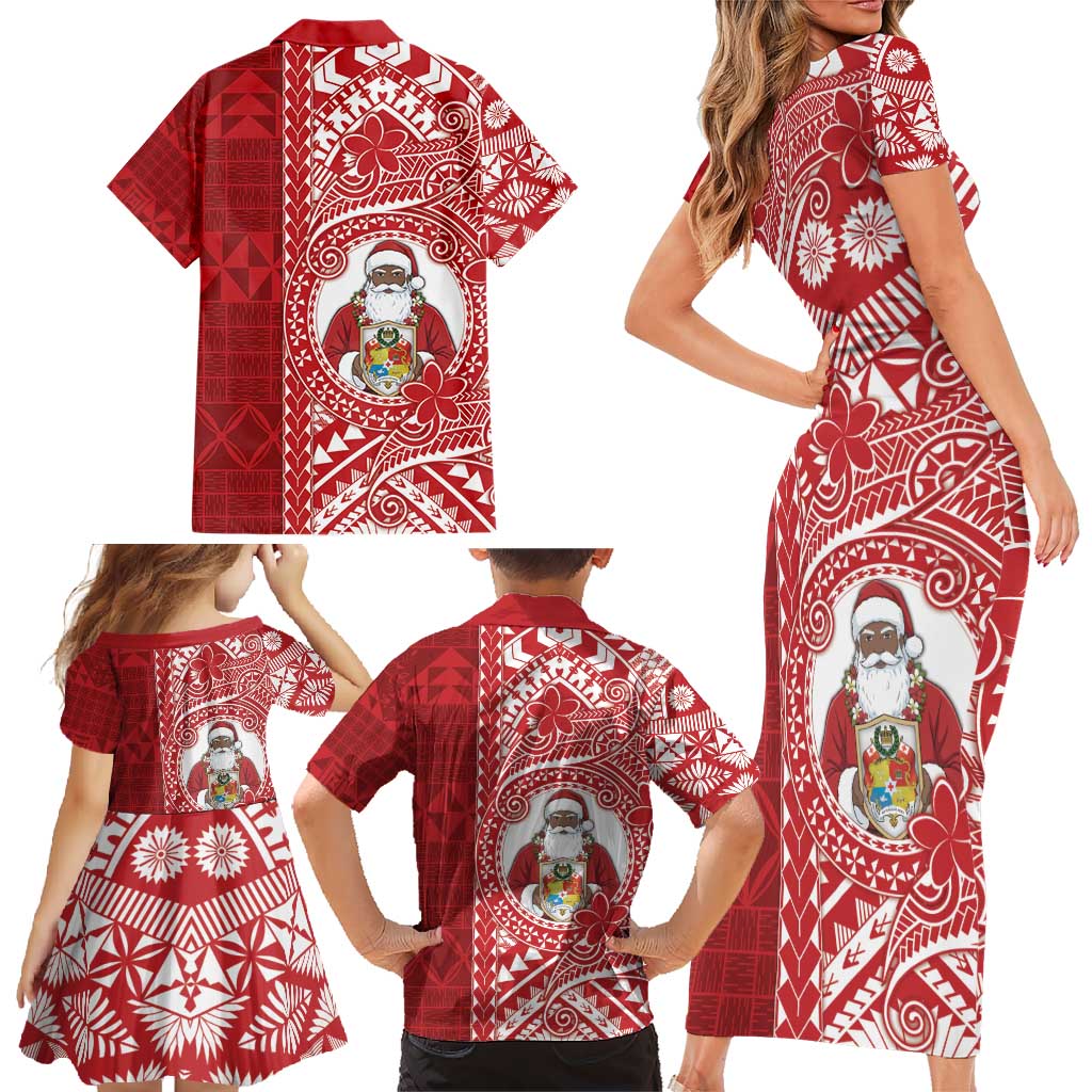 Tonga Christmas Family Matching Short Sleeve Bodycon Dress and Hawaiian Shirt Kilisimasi Fiefia DT05 - Polynesian Pride
