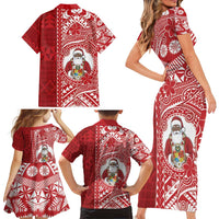 Tonga Christmas Family Matching Short Sleeve Bodycon Dress and Hawaiian Shirt Kilisimasi Fiefia DT05 - Polynesian Pride