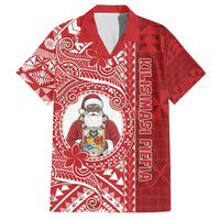 Tonga Christmas Family Matching Short Sleeve Bodycon Dress and Hawaiian Shirt Kilisimasi Fiefia DT05 Dad's Shirt - Short Sleeve Red - Polynesian Pride
