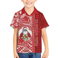 Tonga Christmas Family Matching Summer Maxi Dress and Hawaiian Shirt Kilisimasi Fiefia DT05 Son's Shirt Red - Polynesian Pride