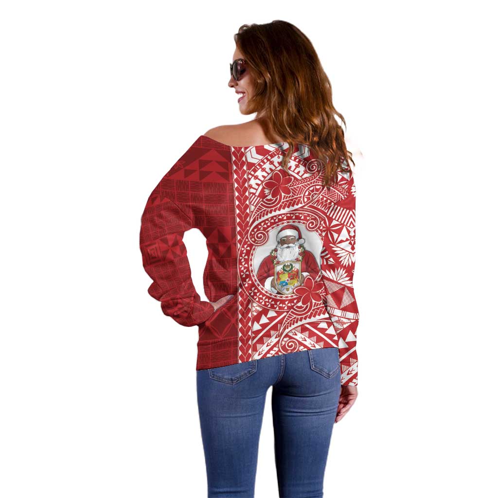 Tonga Christmas Off Shoulder Sweater Kilisimasi Fiefia - Polynesian Pride