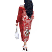 Tonga Christmas Off The Shoulder Long Sleeve Dress Kilisimasi Fiefia DT05 - Polynesian Pride