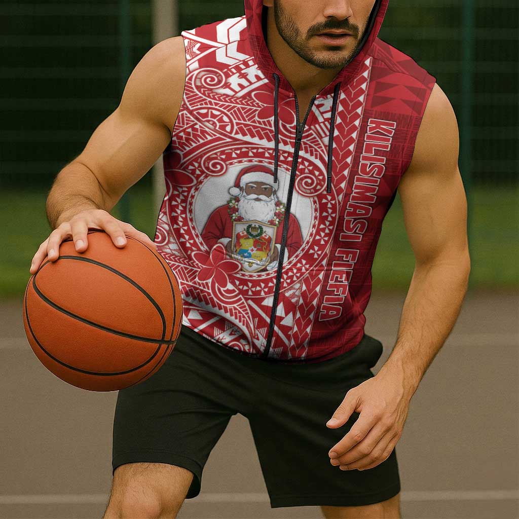 Tonga Christmas Sleeveless Zip Hoodie Kilisimasi Fiefia - Polynesian Pride