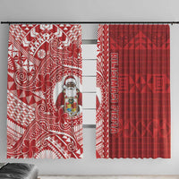 Tonga Christmas Window Curtain Kilisimasi Fiefia DT05 With Hooks Red - Polynesian Pride
