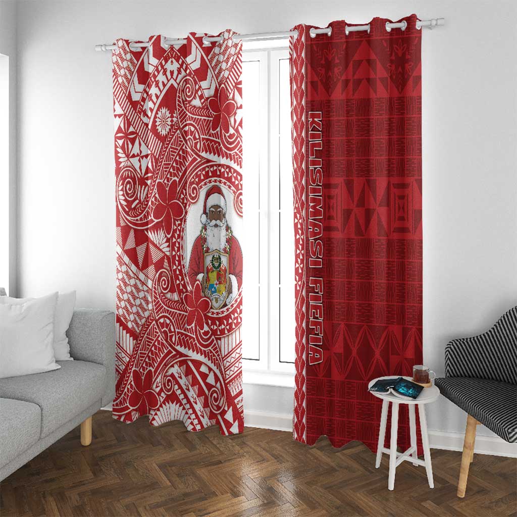 Tonga Christmas Window Curtain Kilisimasi Fiefia DT05 With Grommets Red - Polynesian Pride