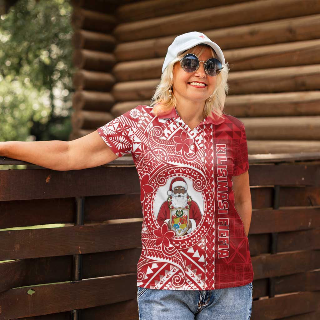 Tonga Christmas Women Polo Shirt Kilisimasi Fiefia - Polynesian Pride