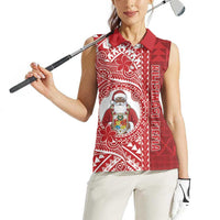 Tonga Christmas Women Sleeveless Polo Shirt Kilisimasi Fiefia DT05 - Polynesian Pride
