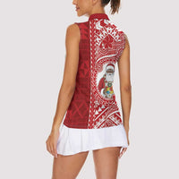 Tonga Christmas Women Sleeveless Polo Shirt Kilisimasi Fiefia DT05 - Polynesian Pride