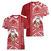 Tonga Christmas Women V-Neck T-Shirt Kilisimasi Fiefia DT05 - Polynesian Pride