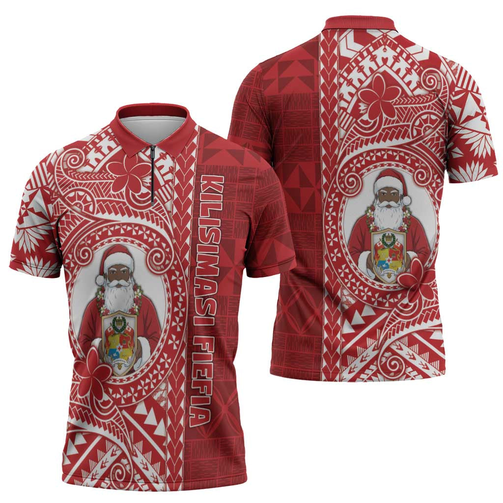 Tonga Christmas Zipper Polo Shirt Kilisimasi Fiefia DT05 - Polynesian Pride