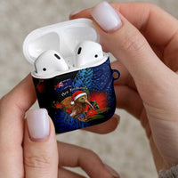 New Zealand Christmas AirPods Case Santa Kiwi Bird With Pohutukawa Flowers DT05 - Polynesian Pride