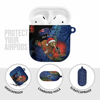 New Zealand Christmas AirPods Case Santa Kiwi Bird With Pohutukawa Flowers DT05 - Polynesian Pride