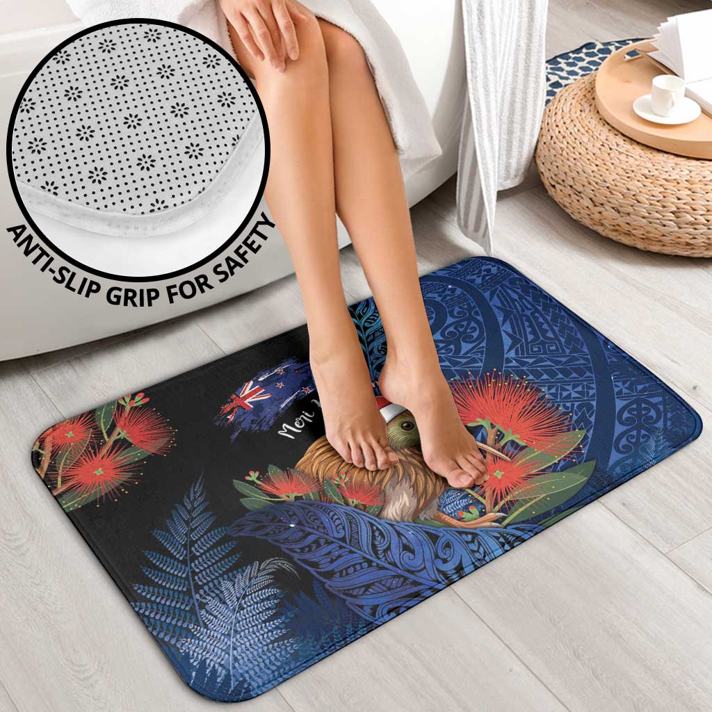 New Zealand Christmas Bathroom Set Santa Kiwi Bird With Pohutukawa Flowers DT05 - Polynesian Pride