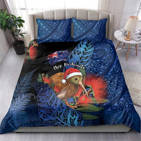 New Zealand Christmas Bedding Set Santa Kiwi Bird With Pohutukawa Flowers DT05 - Polynesian Pride