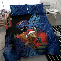 New Zealand Christmas Bedding Set Santa Kiwi Bird With Pohutukawa Flowers DT05 - Polynesian Pride