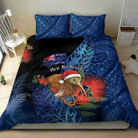 New Zealand Christmas Bedding Set Santa Kiwi Bird With Pohutukawa Flowers DT05 - Polynesian Pride