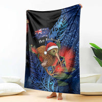 New Zealand Christmas Blanket Santa Kiwi Bird With Pohutukawa Flowers DT05 - Polynesian Pride