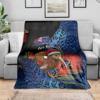 New Zealand Christmas Blanket Santa Kiwi Bird With Pohutukawa Flowers DT05 - Polynesian Pride