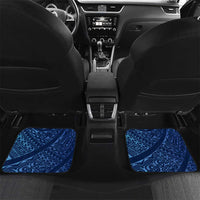 Personalised New Zealand Christmas Car Mats Santa Kiwi Bird With Pohutukawa Flowers DT05 Set 2pcs - Back Navy - Polynesian Pride