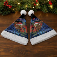 Personalised New Zealand Christmas Santa Hat Santa Kiwi Bird With Pohutukawa Flowers DT05 - Polynesian Pride