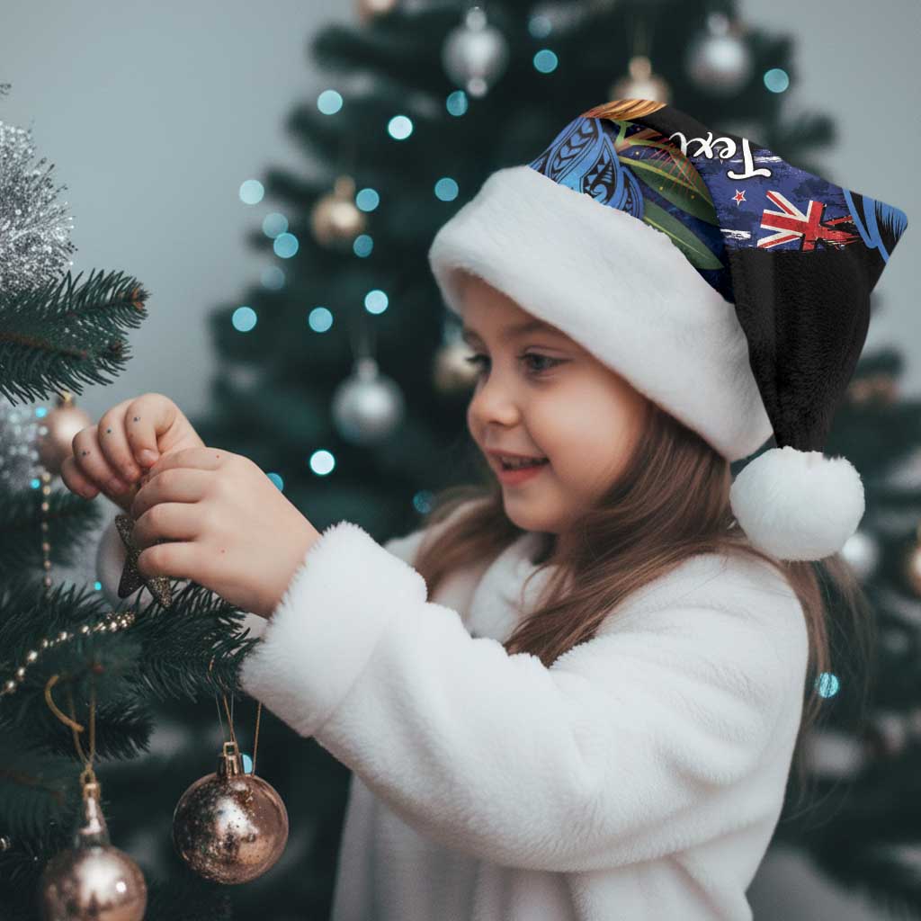 Personalised New Zealand Christmas Santa Hat Santa Kiwi Bird With Pohutukawa Flowers DT05 - Polynesian Pride