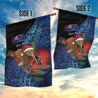 New Zealand Christmas Garden Flag Santa Kiwi Bird With Pohutukawa Flowers DT05 - Polynesian Pride