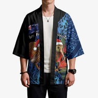 Personalised New Zealand Christmas Kimono Santa Kiwi Bird With Pohutukawa Flowers DT05 - Polynesian Pride
