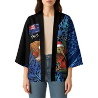 Personalised New Zealand Christmas Kimono Santa Kiwi Bird With Pohutukawa Flowers DT05 - Polynesian Pride