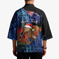 Personalised New Zealand Christmas Kimono Santa Kiwi Bird With Pohutukawa Flowers DT05 - Polynesian Pride