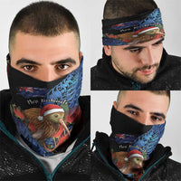 New Zealand Christmas Neck Gaiter Santa Kiwi Bird With Pohutukawa Flowers DT05 - Polynesian Pride
