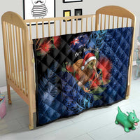 New Zealand Christmas Quilt Santa Kiwi Bird With Pohutukawa Flowers DT05 - Polynesian Pride