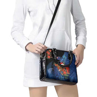 New Zealand Christmas Shoulder Handbag Santa Kiwi Bird With Pohutukawa Flowers DT05 - Polynesian Pride