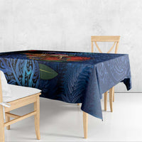 New Zealand Christmas Tablecloth Santa Kiwi Bird With Pohutukawa Flowers DT05 - Polynesian Pride
