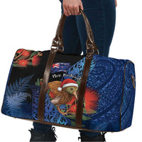 New Zealand Christmas Travel Bag Santa Kiwi Bird With Pohutukawa Flowers DT05 - Polynesian Pride