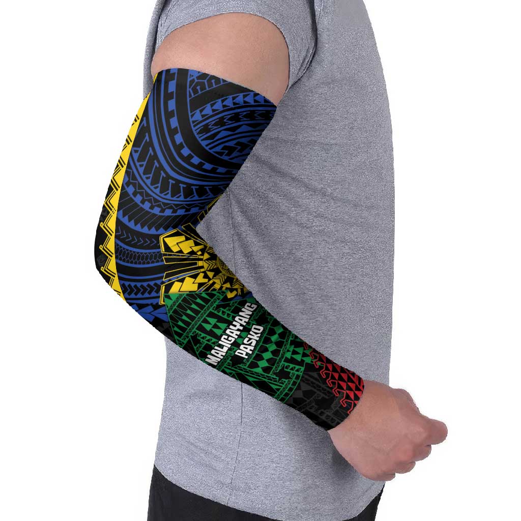 Personalised Philippines Christmas Arm Sleeves Xmas Tree Filipino Tribal Patterns - Polynesian Pride