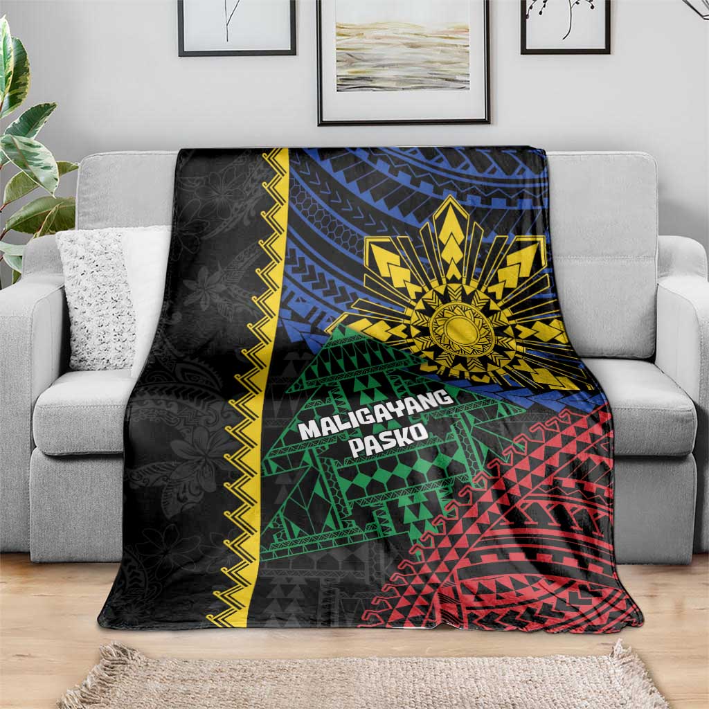 Philippines Christmas Blanket Xmas Tree Filipino Tribal Patterns - Polynesian Pride