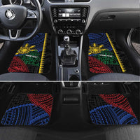 Personalised Philippines Christmas Car Mats Xmas Tree Filipino Tribal Patterns DT05 Set 4pcs Black - Polynesian Pride