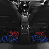 Personalised Philippines Christmas Car Mats Xmas Tree Filipino Tribal Patterns DT05 Set 2pcs - Back Black - Polynesian Pride