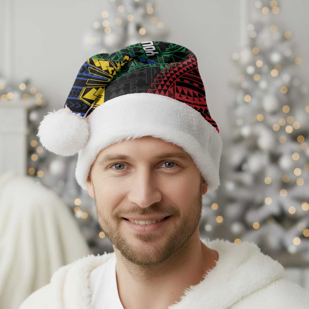 Personalised Philippines Christmas Santa Hat Xmas Tree Filipino Tribal Patterns - Polynesian Pride