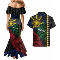 Personalised Philippines Christmas Couples Matching Mermaid Dress and Hawaiian Shirt Xmas Tree Filipino Tribal Patterns DT05 - Polynesian Pride